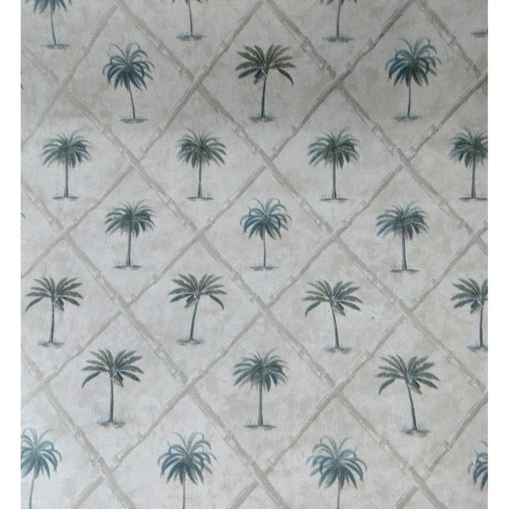 Waverly Wallpaper Palm Tree 3 Rolls 56 sq ft EACH Tropical Countryside NEW Beige - Picture 7 of 7
